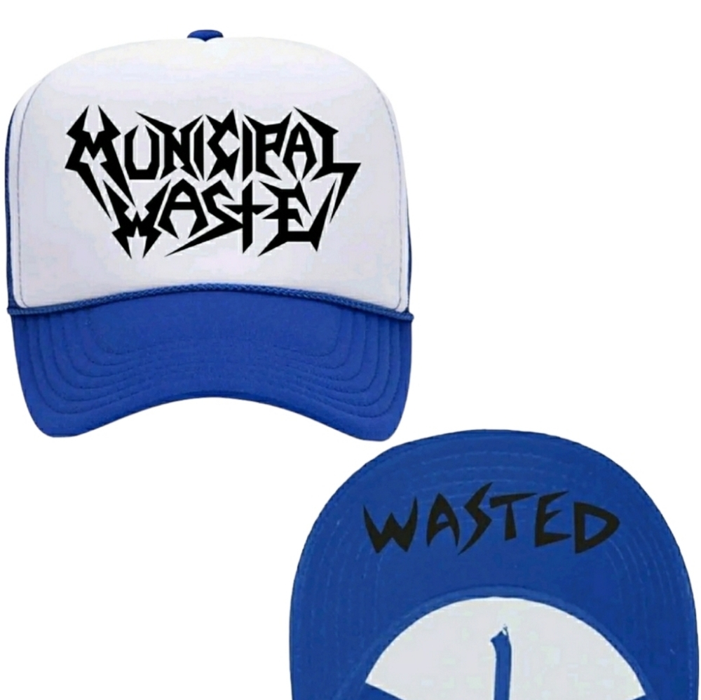 Municipal Waste Blue White Black Trucker Hat